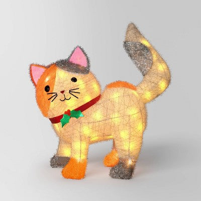 Podświetlany świąteczny kot z lamety