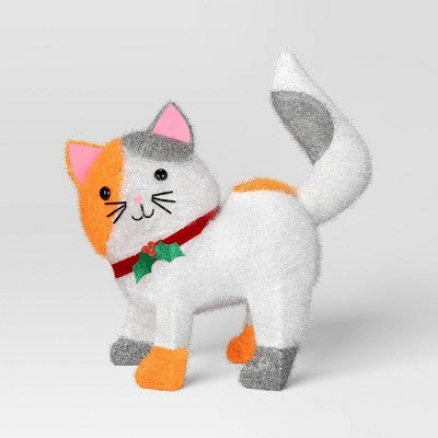 Podświetlany świąteczny kot z lamety