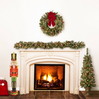 Dziadek do orzechów świąteczny 122 cm czerwono-zielony