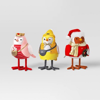 Zestaw 10 ptaszków świątecznych